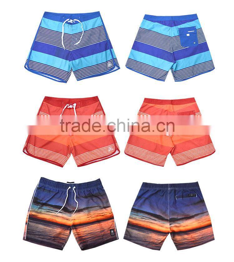 South American style sublimation print men mesh lining beach shorts