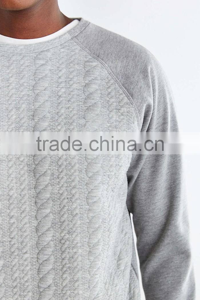 Custom raglan poly cotton wholesale crewneck sweatshirt