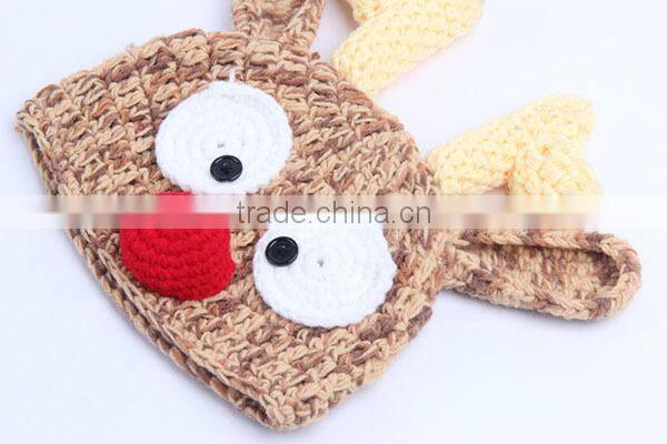 Handmade Cotton Winter Deer Animal Baby Hat And Cap Crochet Hat