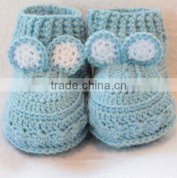 Blue Baby Romper Hand Crochet Knitwear