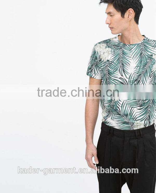 New Collection Korean Floral Print T shirt, Mens Sublimation T shirt, Beach Wear