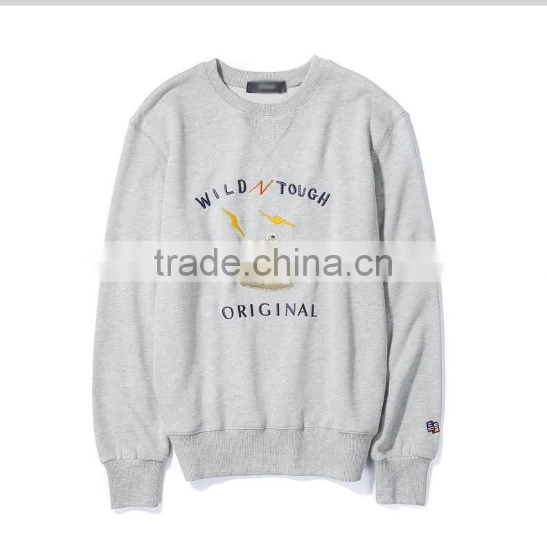 2017 french terry comfort color custom wholesale crewneck pullover no hood sweatshirt