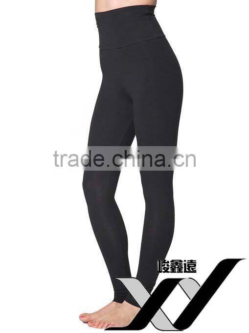 China wholesale women cotton spandex high waist leggings