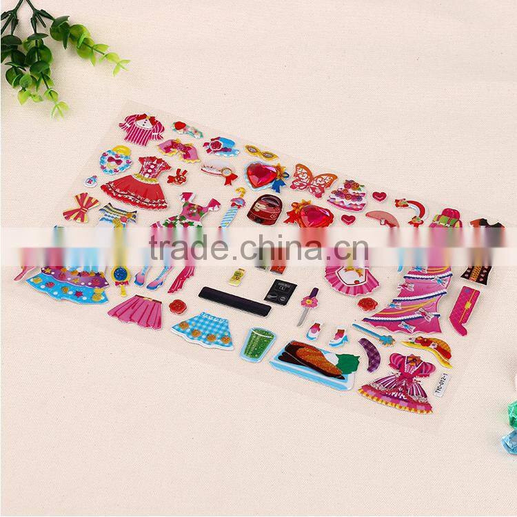 Children Carton sticker 3D pop-up sticker children education toys crystal with glitter sticker kids DIY sticker
