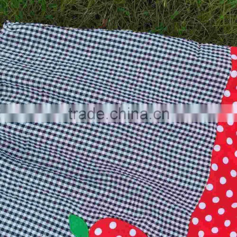 New girls apple dress girls boutiques dress kids pillowcase dress kids back to school dress with necklace and headband