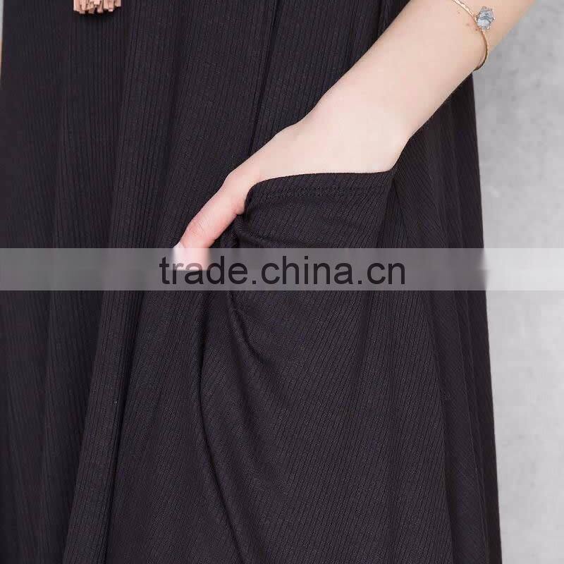 Black solid girl and women cotton dresses