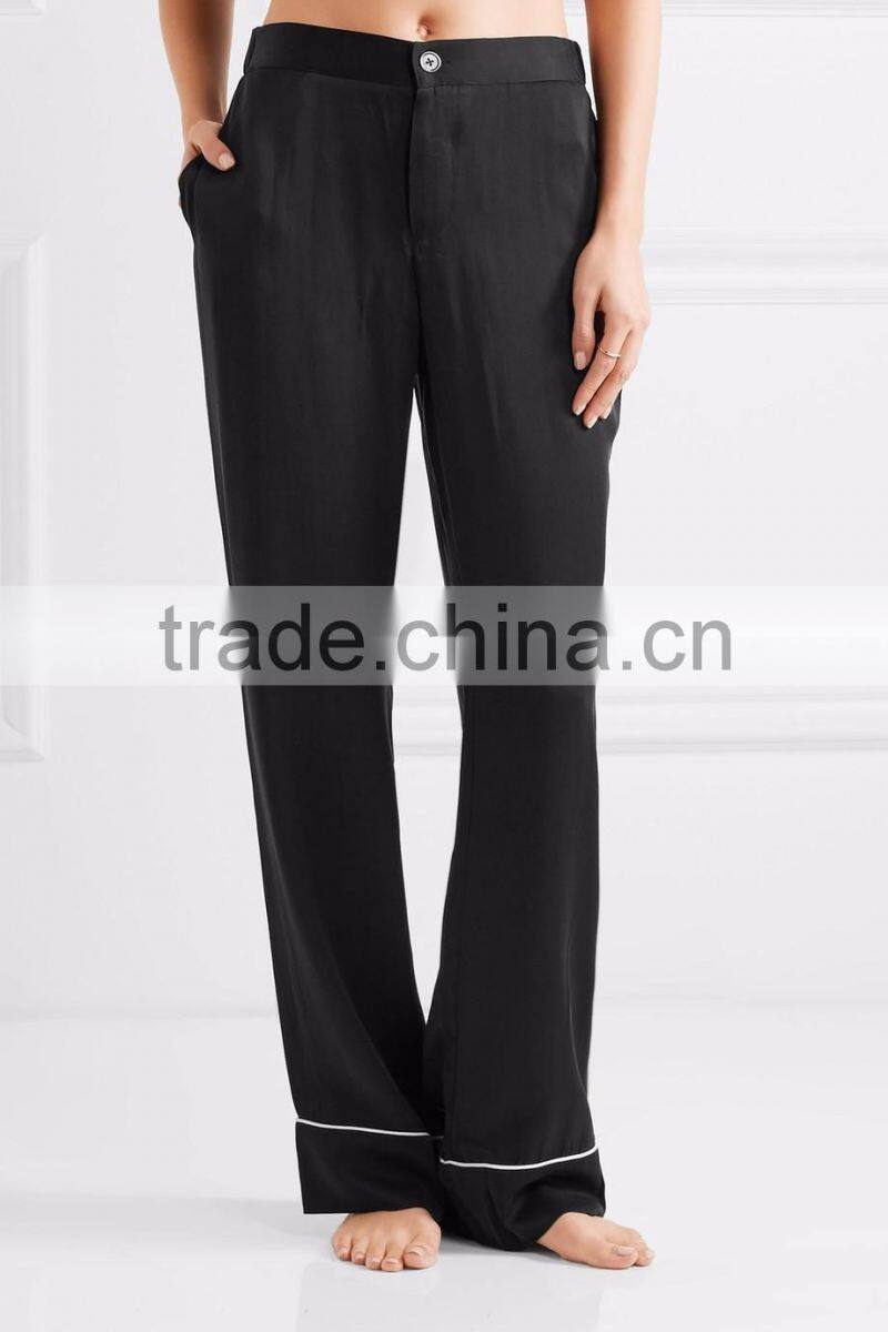 washed silk women long sleeve matching family pajamas set elegant with waistband sets