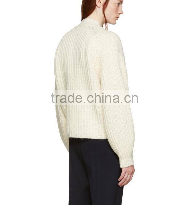 Solid color korean sweater thick fashion Y-neck collar with button for women