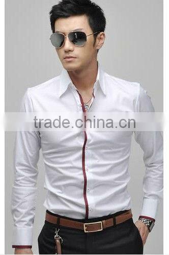 men's stylish luxury formal casual slim fit contrast color dress shirts with long sleeves
