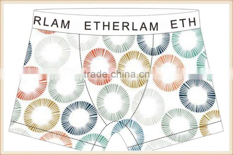 Colorful 88% Polyester 12%Elastic Waist Men Boxer Shorts Plus Size S-2XL Brand New Printed Man Casual Underwear