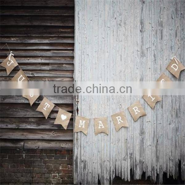 Hessian "Just Married" Vintage Wedding Bunting