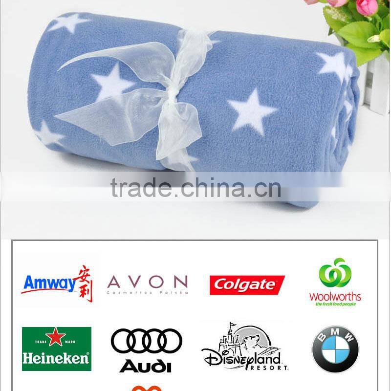 super soft warm cute poly star print roll up microfiber fleece blanket