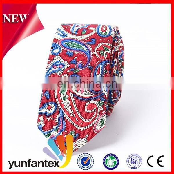2017 new design cotton colorful printed mens tie
