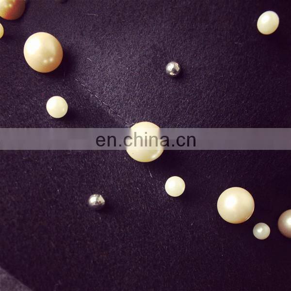 New Style Pearl High Quality Fashinal Felt Fedora Hat