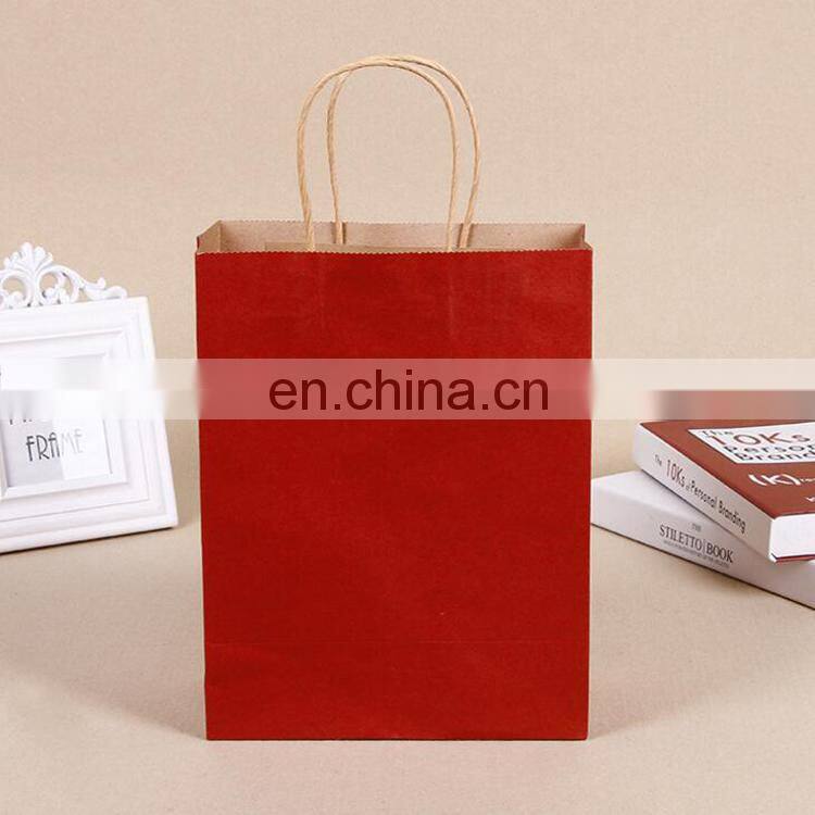 High quality customized Metal bronze Gold / Silver foil hot stamping embossing logo ribbon handle bread candy packing paper bag