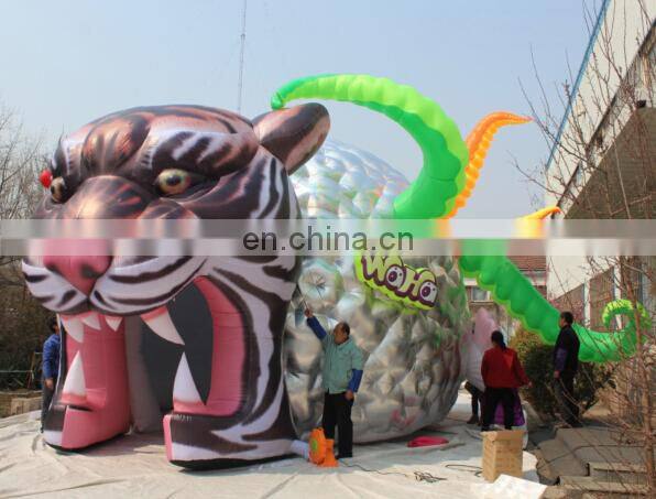 customize inflatable tiger head arch for advertising