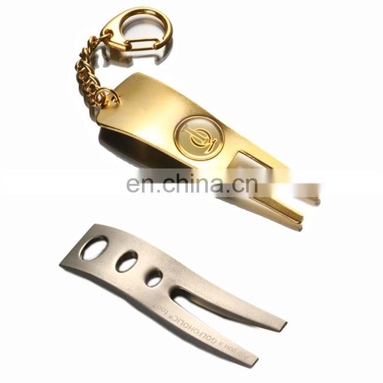 Retractable divot tool deluxe automatic golf pitch fork custom divot tool with golf ball marker