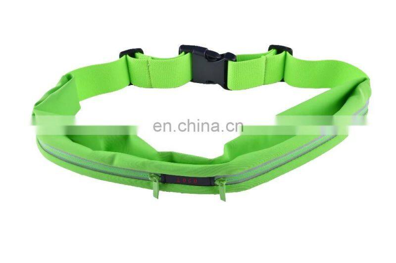 Custom Logo Waterproof Lycra Running Belts Waist Pack With Two Pockets