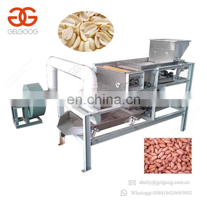 Continuous Commercial Peeled Cocoa Bean Groundnut Half Cutting Machinery Peanut Red Coat Peeler Machine