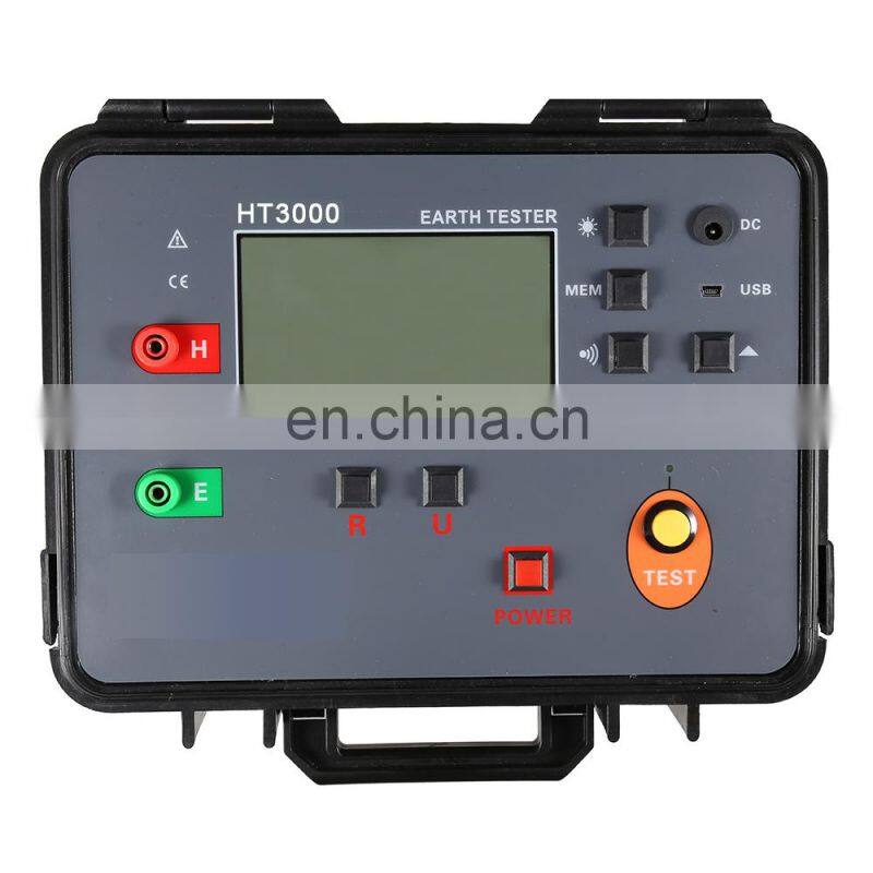 0.01~ 3000Ohm three-wire grounding resistance tester 0 ~ 100V