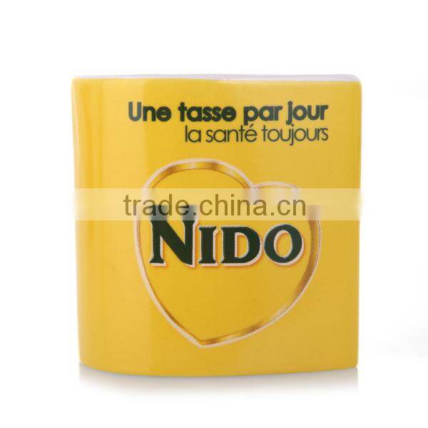 Custom promotional heart shape ceramic couple mug