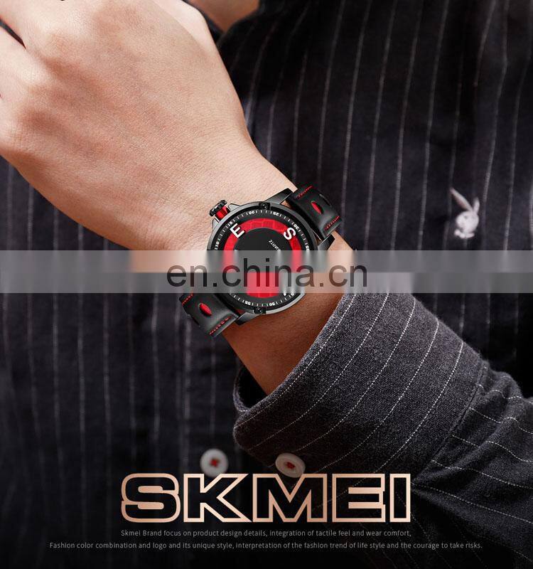 China watch wholesale Skmei 9211 genuine leather watch for men wrist watches luxury brand waterproof 3 ATM