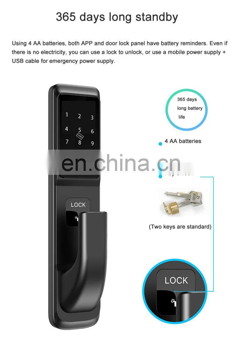 Encrypted Hot Sell Card Home Security Finger Print Biometric Fingerprint Door Locks Door Lock Smart Locks