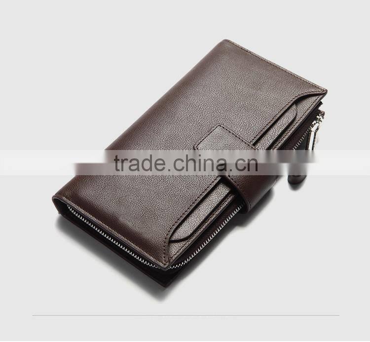 high capacity genuine leather men's wallet with many card slots, wholsale rfd leather wallet for men