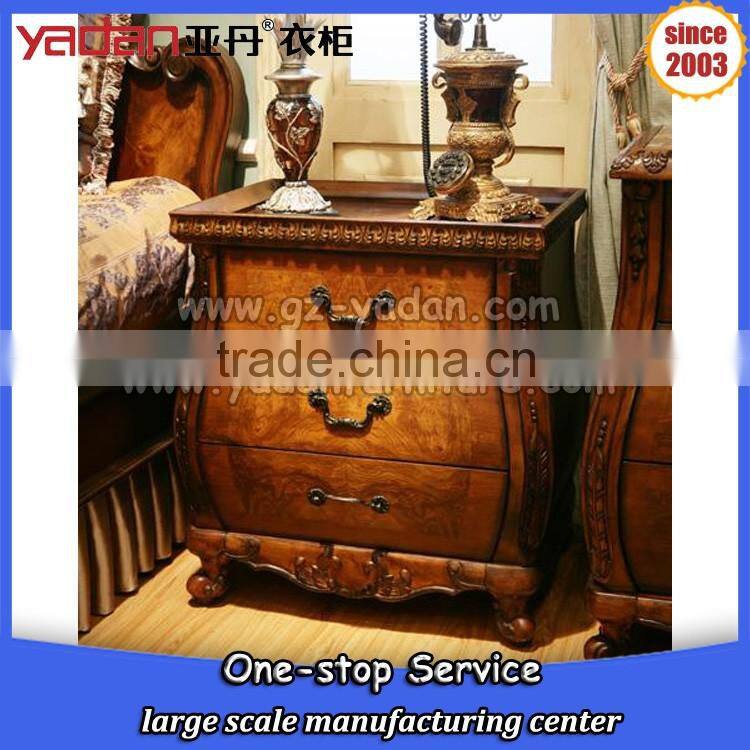 luxury Palace bedroom night stand telephone night table with drawer handles made in China furniture