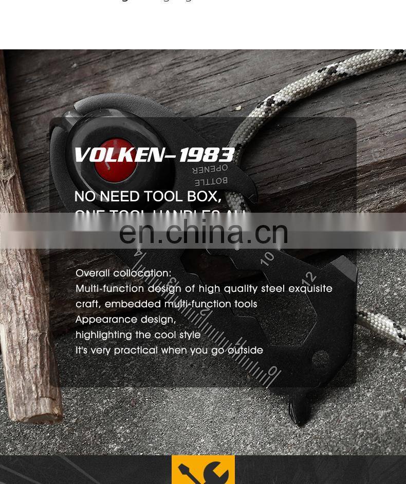 Multi-function Tool Card Camping Combination Tool Belt Light Blackened Stainless Steel Card Outdoor EDC Mini Tool