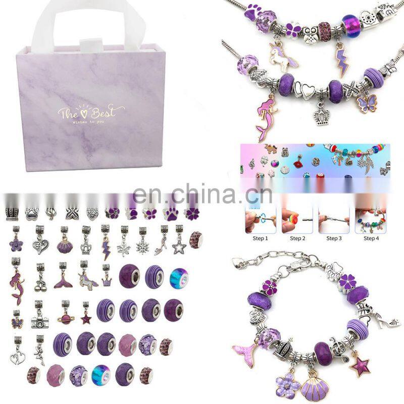 Best Valentine's Day Gifts For Girls 64PCS Charm Making Bracelets Kit DIY Bracelet Beads For Jewelry Making Kit