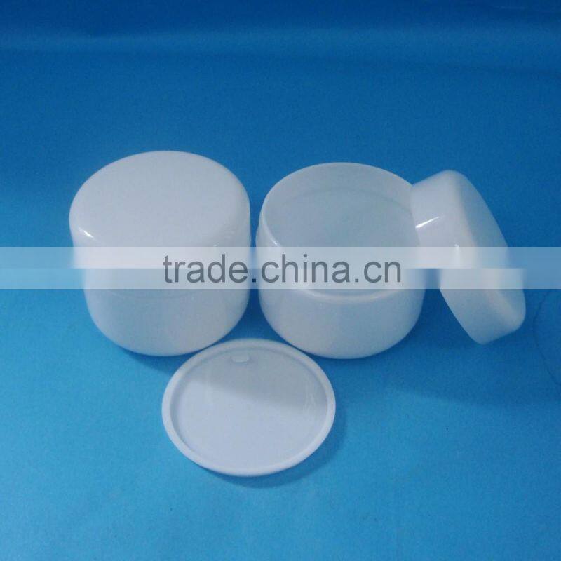 Empty wholesale plstic cosmetic jar container/ 100ml white empty plastic cream bottle with lid