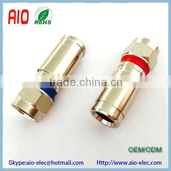 Springconnect F type compression connector male plug for RG6 Coaxial Cable like CX3