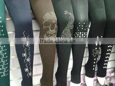 fashion winter flower embroidery women leggings