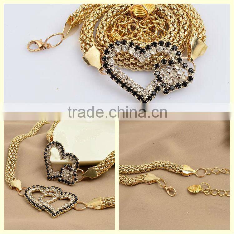 Fantasy body jewelry 2014 double heart belly waist chain piercing