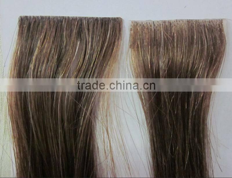 18" remy straight skin hair tape hair extensions tape weft PU weaving remy human hair pu skin weft