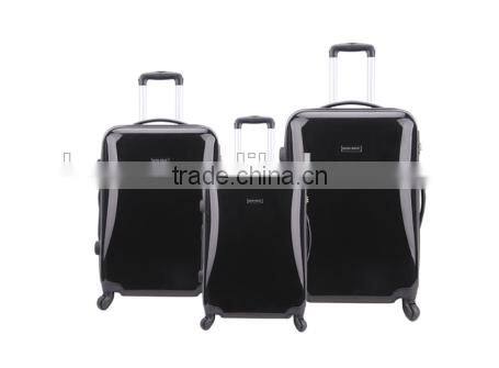 New design hot sale PC ABS luggage trolley set high quality business travel hotel black cool luggage