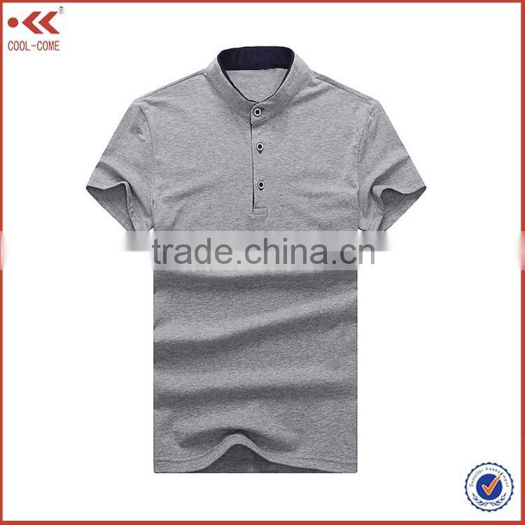 2016 Alibaba China supplier plain Mandarin collar t-shirt