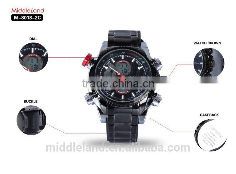 Middleland brand factory price LED best supplier for America market 8018 stainless steel watch