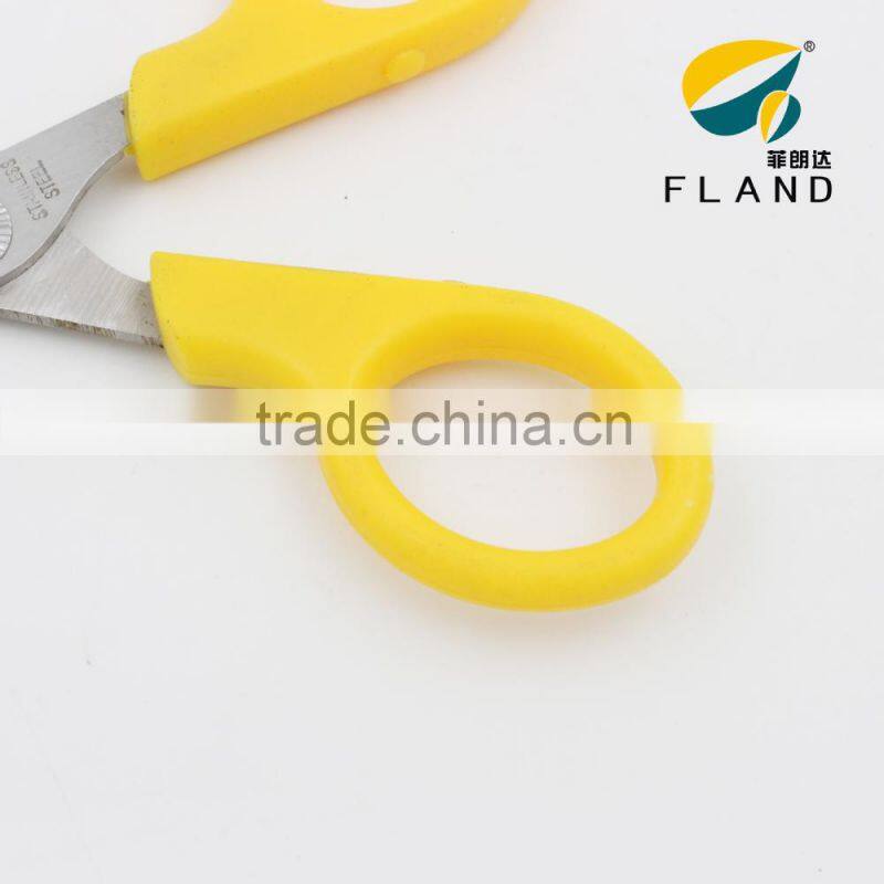 Yangjiang hottest sales scissors yellow handle stainless steel student small scissors