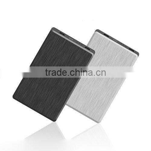 Ultra-thin aluminum alloy 2000mah portable power source with USB flash disk