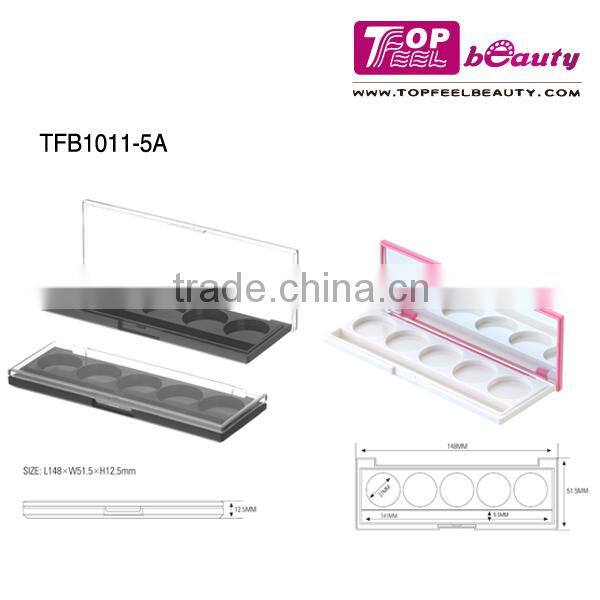 5COLOR eyeshadow palette case with clear cover top quality makeup packaging