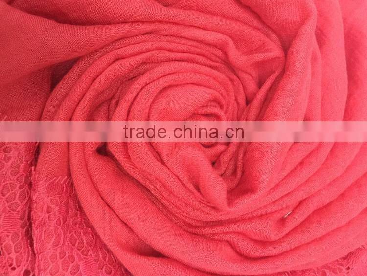 New Arrival Beautiful Lace Joint Large Long Cotton Lace Scarf Women