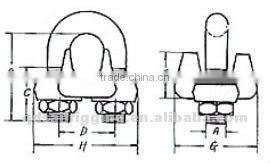 Us type drop forged wire rope saddle clip