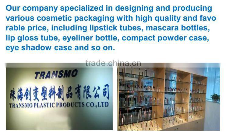 Clear square Lip Gloss Tube with matte Golden brush cap square lip cream case