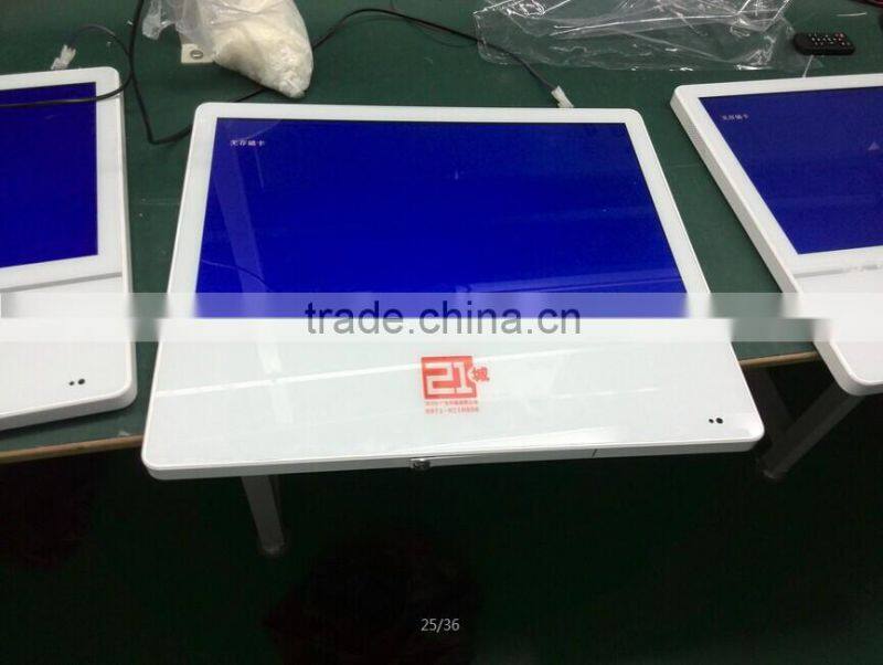 21.5 inch digital touchscreen AD lcd display,USB card wall mounted touch screen kiosk,table design touch