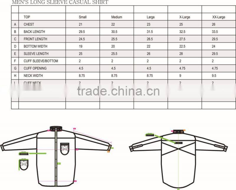 Long sleeve cotton mens shirts