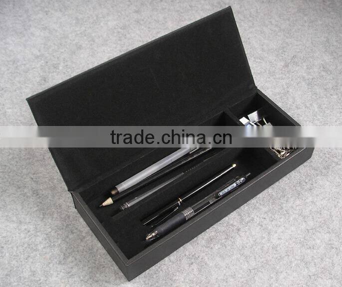 Luxury black pu business pen box for 2015
