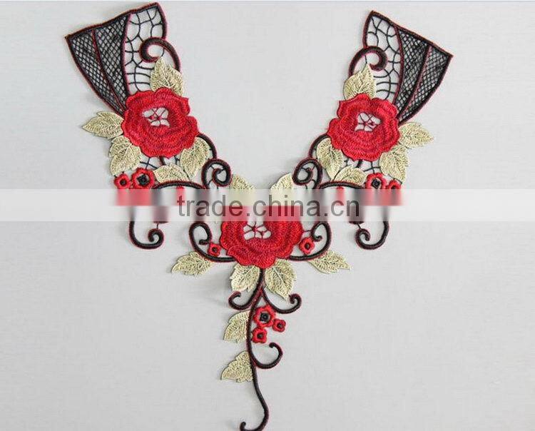 Quality top sell long sleeve high collar lace top