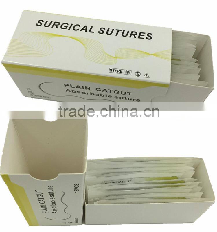 CE/ISO Approved Medical Disposable Plain Catgut Surgical Suture With Needle
